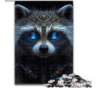 Puzzle da 1000 pezzi per adulti, cyborg e procione, in legno, idea regalo per le feste, opera d'arte umoristica, dettagliata, 50x75cm, per compleanno, festa, Natale, Halloween