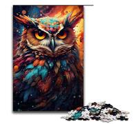 Puzzle da 1000 pezzi per adulti da colorare raffigurante un gufo un animale un gioco rilassante per la famiglia un antistress una sfida difficile 75x50 cm.