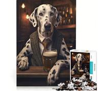 Puzzle da 1000 pezzi per adulti, dalmata al pub, gioco impossibile, divertente attività da fare in casa, adatto come decorazione da scrivania 38x26cm