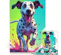 Puzzle da 1000 pezzi per adulti, dalmata che corre e schizza, gioco impossibile, divertente attività da fare in casa, adatto come decorazione da scrivania 38x26cm