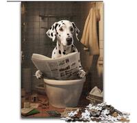 Puzzle da 1000 pezzi per adulti,dalmata che legge il giornale,in legno,intrattenimento rilassante,perfetto regalo di Natale e decorazione per la casa,50x75cm,coinvolgente attività di gioco