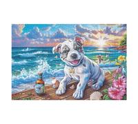 Puzzle Da 1000 Pezzi Per Adulti Dalmatian Beach Ocean 75x50cm Adatto Ai Bambini Ottimo Per Interazione Genitori-Figli Migliora Concentrazione Dei Bambini