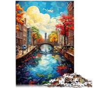 Puzzle da 1000 pezzi per adulti Dan Canal District, puzzle da gioco sofisticato, 38 x 52 cm, con poster e quiz abbinati per adolescenti dai 14 anni in su