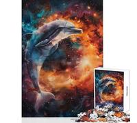 Puzzle da 1000 pezzi per adulti danza cosmica dei delfini giocattoli antistress ottimi regali e giocattoli per giochi educativi attività divertenti a casa dimensioni 50x75cm