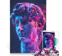 Puzzle da 1000 pezzi per adulti David rinascimentale al neon gioco divertente analisi e logica adatto come decorazione da scrivania 38x52cm