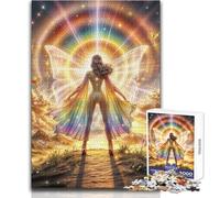 Puzzle da 1000 pezzi per adulti, Dea arcobaleno radiosa, rilassante, per il tempo libero, preciso, ad incastro, giocattolo di precisione, dimensioni 38x26cm