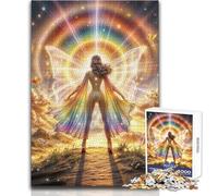 Puzzle da 1000 pezzi per adulti, Dea arcobaleno radiosa, rilassante, per il tempo libero, preciso, ad incastro, di precisione, dimensioni: 50x75cm