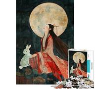 Puzzle da 1000 pezzi per adulti Dea della Luna con Coniglio stimolante per la mente regalo educativo per donne dai 14 anni in su 50x75cm