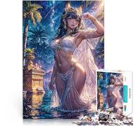 Puzzle da 1000 pezzi per adulti Dea egizia al chiaro di luna Allena il tuo cervello e le tue mani Giocattoli per la decorazione della casa 75x50cm