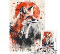 Puzzle da 1000 pezzi per adulti decorazione da parete con giocattolo ad acquerello motivo: foresta di volpi ottimo regalo per i giochi pratico gioco lista dei desideri con Babbo Natale dimensioni: