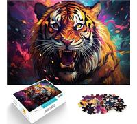 Puzzle da 1000 pezzi per adulti, decorazione da parete con tigre, 26 x 38 cm, adatto come decorazione da scrivania per bambini dai 14 anni in su