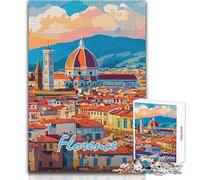Puzzle da 1000 pezzi per adulti, decorazione della casa con paesaggio urbano di Firenze, giocattoli fai da te per bambini dai 14 anni in su (dimensioni 38x52cm)