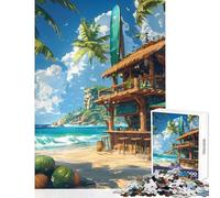 Puzzle da 1000 pezzi per adulti decorazione per la casa bar sulla spiaggia tropicale giocattoli regalo divertente giochi educativi per compleanno Natale dimensioni 38x26cm