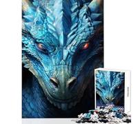 Puzzle da 1000 pezzi per adulti decorazione per la casa con testa di drago blu ottimo regalo per giochi rilassanti giochi per migliorare l'amore tra coppie dimensioni 38x52cm