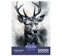 Puzzle Da 1000 Pezzi Per Adulti Deer Beauty Watercolor Puzzle Per Adulti Gioco Rompicapo Difficile Sfida Educativa Difficile 52x38cm/1000pcs