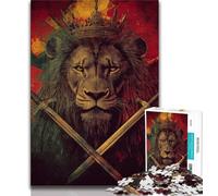 Puzzle da 1000 pezzi per adulti del Cavaliere del Leone, aiuta il cervello a esercitare i giocattoli avvincenti per coltivare la pazienza, un'opera d'arte 75x50cm