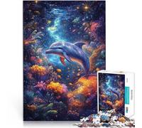 Puzzle da 1000 pezzi per adulti Delfino nello spazio Giocattoli educativi per l'apprendimento Giochi per famiglie Opera d'arte 38x26cm