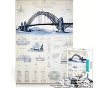 Puzzle da 1000 pezzi per adulti, "Delizie del porto australiano", gioco impossibile, ideale per passare il tempo durante le vacanze, regalo di compleanno, regalo di viaggio, 38x52cm