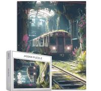 Puzzle da 1000 pezzi per adulti della stazione della metropolitana abbandonata, puzzle artistico post-apocalittico della città post-apocalittica, giochi impegnativi per attività familiari, puzzle