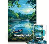 Puzzle da 1000 pezzi per adulti,Delta del Danubio,Riserva della Biosfera,Romania,Sharp Cut Art,Smart Challenge,Divertente gioco per il tempo libero,Decorazione natalizia da parete (50x75cm)