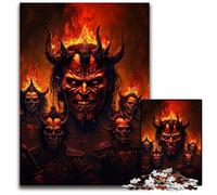 Puzzle da 1000 pezzi per adulti "Demoni dell'Inferno" in cartone, perfetti per Halloween, Natale, regalo di compleanno, 26X38CM/10,23x14,96 pollici