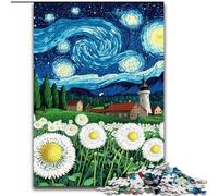 Puzzle da 1000 pezzi per adulti,dente di leone sotto il cielo notturno,in cartone,perfetto come decorazione fai da te o regalo di compleanno,38x26cm,gioco rompicapo per adolescenti,perfetto regalo