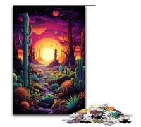 Puzzle da 1000 pezzi per adulti Deserto psichedelico sotto il tramonto Gioco di puzzle. Decorazione perfetta per adolescenti dai 14 anni in su. Dimensioni: 75x50 cm.