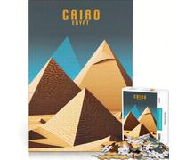 Puzzle da 1000 pezzi per adulti, design delle piramidi del Cairo, Egitto, gioco impossibile, ideale per passare il tempo durante le vacanze, regalo di compleanno, regalo di viaggio, 50x75cm