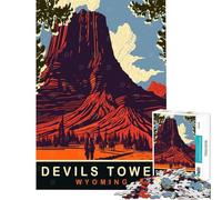 Puzzle da 1000 pezzi per adulti Devils Tower gioco impossibile giocattolo avvincente per coltivare la pazienza regalo per donne e uomini modello da assemblare (dimensioni 38x52cm)