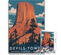 Puzzle da 1000 pezzi per adulti Devils Tower Wyoming Gioco di sfida unico Attività per famiglie Regali di compleanno Dimensioni 38x52cm