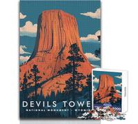 Puzzle da 1000 pezzi per adulti Devils Tower Wyoming Rompicapo Giochi per famiglie Attività per famiglie Regalo di compleanno Dimensioni 50x75cm