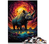 Puzzle da 1000 pezzi per adulti di colore noceronte giochi giocattolo regalo sfida per l'intelligenza cerebrale giocattolo avvincente 26 x 38 cm