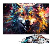 Puzzle da 1000 pezzi per adulti di Colorful Doodle Wolf Puzzle per adulti Puzzle di carta Gioco educativo 1000 pezzi (38x26 cm)