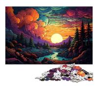 Puzzle da 1000 pezzi per adulti di Colorful Fantasy Sunset Landscape Puzzle per adulti Puzzle in legno Gioco educativo 1000 pezzi (75x50 cm)