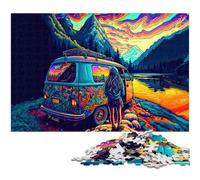 Puzzle da 1000 pezzi per adulti di Psychedelic Road Trip Puzzle per adulti gioco educativo in legno (dimensioni 75x50 cm)