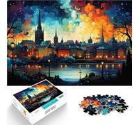Puzzle da 1000 pezzi per adulti di Stoccolma Città Vecchia, puzzle di apprendimento 26 x 38 cm, gioco impegnativo e gioco di famiglia per bambini dai 14 anni in su