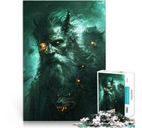 Puzzle da 1000 pezzi per adulti Diavolo nell'oscurità Difficile da completare ma divertente e umoristico Lista dei desideri con Babbo Natale 75x50cm