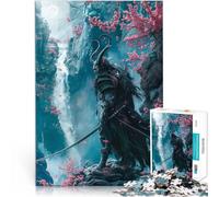Puzzle da 1000 pezzi per adulti diavolo samurai shogun per il giocattolo di sfida del gioco educativo con poster abbinato e foglio di quiz 52x38cm