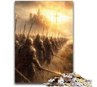 Puzzle da 1000 pezzi per adulti, dieci cavalieri angelici medievali, puzzle per adolescenti, gioco a quiz, decorazione da parete, regali unici per compleanno e Natale (75x50cm)