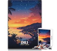 Puzzle da 1000 pezzi per adulti Dili, Timor Est al tramonto, gioco educativo per famiglie, ma anche regali di compleanno divertenti e umoristici, dimensioni 38x26cm