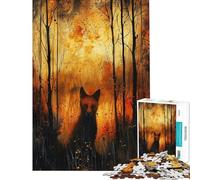 Puzzle da 1000 pezzi per adulti Dingo illuminato dal fuoco giocattolo antistress decorazione da parete sfida educativa (dimensioni 38x26cm)