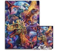 Puzzle da 1000 pezzi per adulti, dinosauri e tirannosauro, in cartone, ideali come regalo per adolescenti, coppie e amici, per compleanni e Natale, 26x38cm