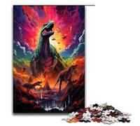 Puzzle da 1000 pezzi per adulti Dinosauri nel cratere circondato da schizzi Molti puzzle colorati regali di compleanno per adolescenti dai 14 anni in su 75x50 cm
