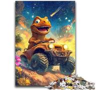 Puzzle da 1000 pezzi per adulti Dinosauro alla guida di un'auto Divertimento per famiglie Ideale come regalo per tutta la famiglia dai 14 anni in su 50x75cm