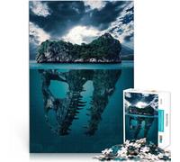 Puzzle da 1000 pezzi per adulti Dinosauro dell'isola misteriosa Fatto di legno per 14+ Gioco pratico regali per amici e familiari misurare:50x75cm