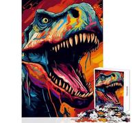 Puzzle da 1000 pezzi per adulti,dinosauro Jurassic T Rex,giocattoli antistress,regalo di compleanno,gioco impossibile con pezzi completamente interconnessi di forma casuale,dimensioni 50x75cm