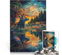 Puzzle da 1000 pezzi per adulti Dipingere a colori i cervi Sfida di gioco educativo giocattolo perché è ideale come regalo per tutta la famiglia 38x26cm