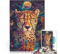 Puzzle da 1000 pezzi per adulti “Dipingere a colori il ghepardo” Fatto di legno，per età 14+ Difficile da completare ma divertente e umoristico Il miglior regalo per adulti e adolescenti。