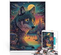 Puzzle da 1000 pezzi per adulti Dipingere a colori il lupo Giocattoli Giochi Educativi Antistress Regalo di compleanno, regali, arte murale 75x50cm