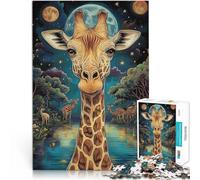 Puzzle da 1000 pezzi per adulti Dipingere a colori la giraffa Per il divertimento in famiglia Gioco educativo per compleanno e Natale 75x50cm